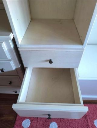 Dos Estanterías de madera de pino color beige/blan