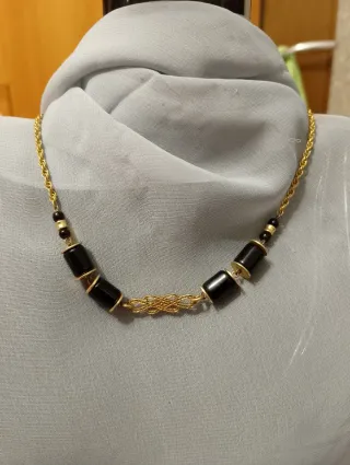 Collana vintage Art Decò nero e oro