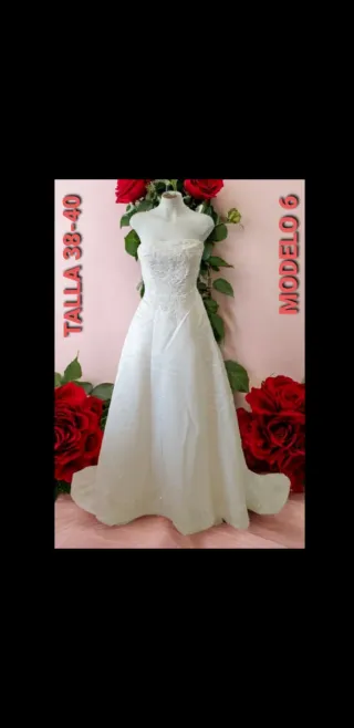 M6 - Vestido de Novia Vintage Disfraz. Talla 38-40