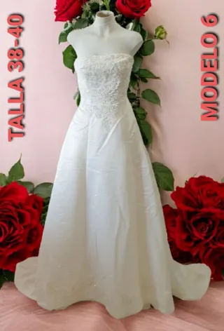 M6 - Vestido de Novia Vintage Disfraz. Talla 38-40