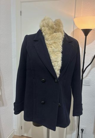 Abrigo paño Zara azul