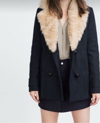 Abrigo paño Zara azul