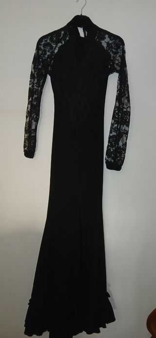 Vestido Flamenco Bailaora Negro Encaje