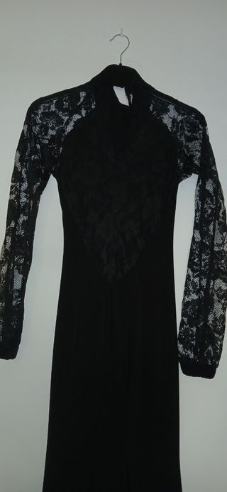 Vestido Flamenco Bailaora Negro Encaje