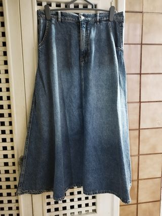 Falda vaquera larga azul