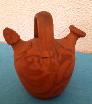 PEQUEÑO BOTIJO DE BARRO DECORATIVO VINTAGE 