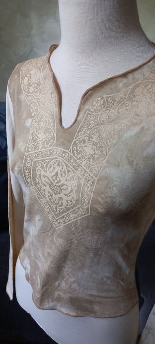 Top estilo medieval beige talla única