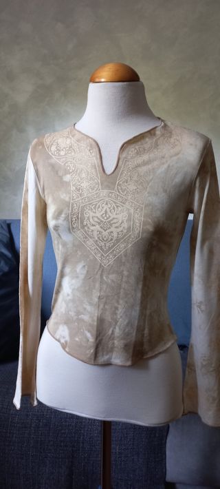 Top estilo medieval beige talla única