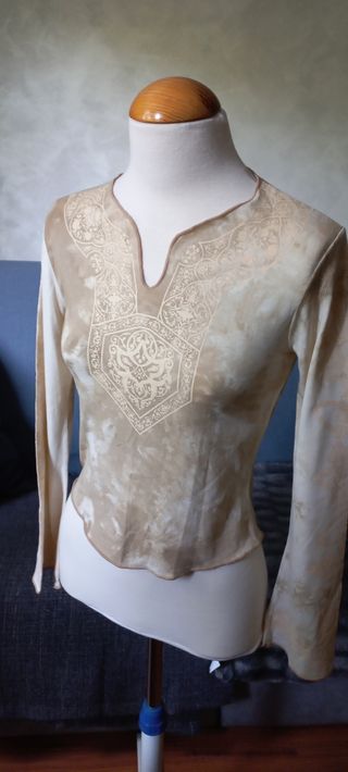 Top estilo medieval beige talla única