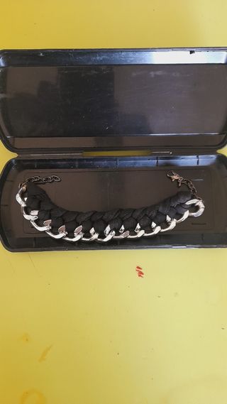 Bracciale Uomo Nero Argento Nuovo