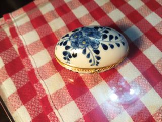 Joyero Huevo Porcelana Azul y Blanco