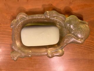 Porta sapone cane trasparente verde