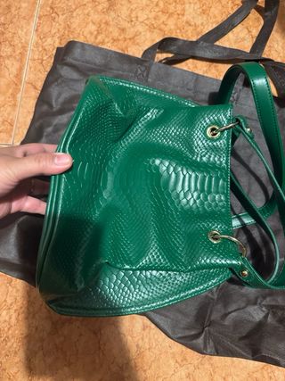 Bolso Harrods Verde Piel Serpiente