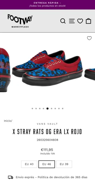 Zapatillas Vans RATS Talla 45