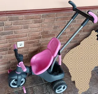 Triciclo Bebe Rosa y Gris