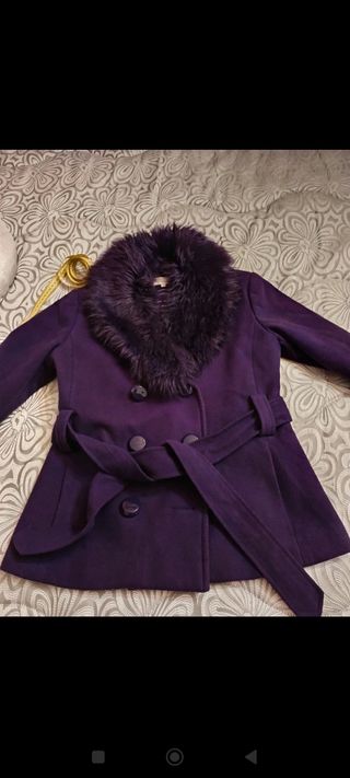 Cappotto vintage donna doppio petto viola