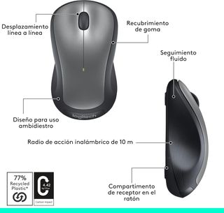 Logitech M310 Ratón Inalámbrico, 2,4 GHz con Nano Receptor