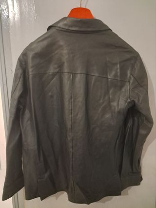 Chaqueta Piel Negra Massimo Dutti Studio Talla L