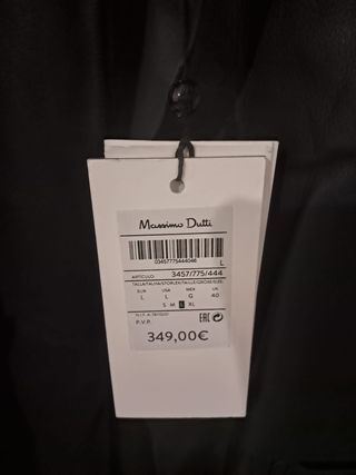 Chaqueta Piel Negra Massimo Dutti Studio Talla L