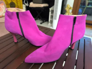Botines ante fucsia tacón alto nuevos