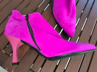 Botines ante fucsia tacón alto nuevos