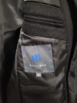 Abrigo de paño hombre negro nuevo