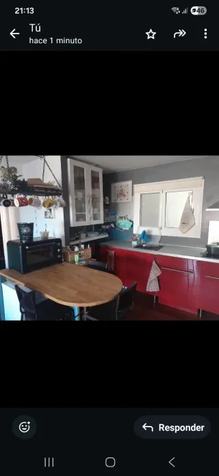 Vitrina alta cocina madera y metal