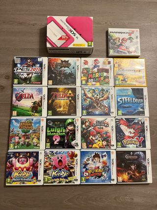 Console Nintendo 3DS XL rosa + 17 giochi