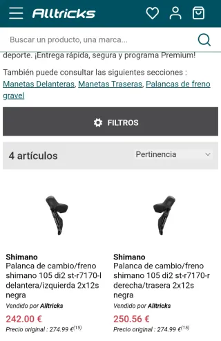 Manetas Shimano 105 Di2 12v