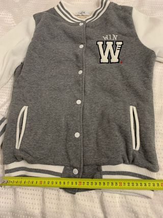 Giacca Made cotone felpato grigio/bianco M