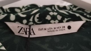 Vestido Zara verde estampado