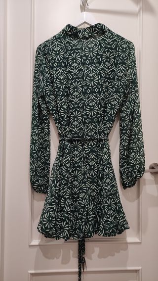 Vestido Zara verde estampado