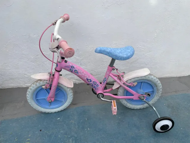Bicicleta infantil rosa y azul