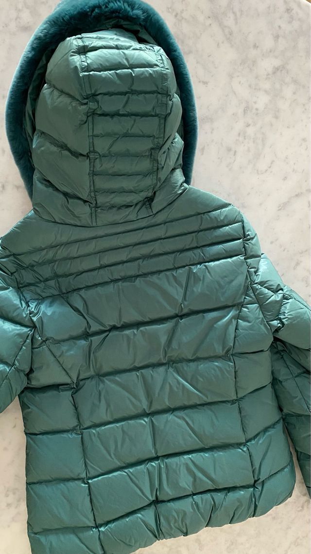 Piumino Bosideng verde con cappuccio