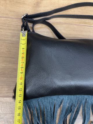 Borsa leopardata in vera pelle con frange