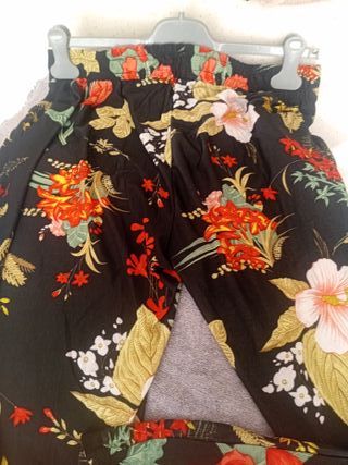 Pantalón estampado floral mujer talla XL