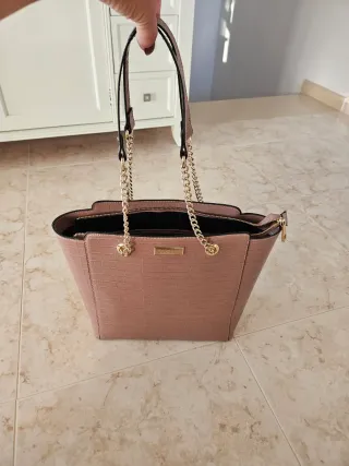 Bolso Carvela Rosa Piel Cocodrilo Dorado