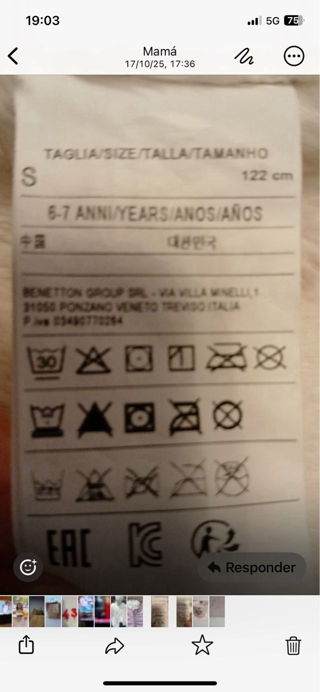 Abrigo niña Benetton rosa