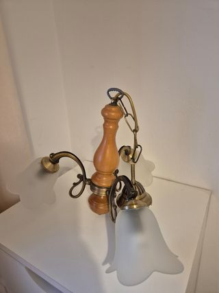 Conjunto 2 Lámparas Salón Madera y Metal