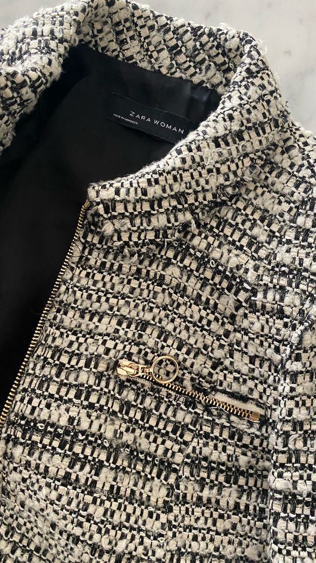 Giacca Zara fantasia bianco e nero