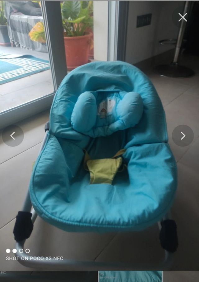 Hamaca bebé azul y verde