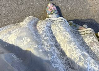 Vestido de Fallera azul y rosa