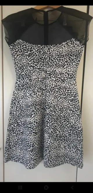 Vestido Guess Animal Print Negro Blanco