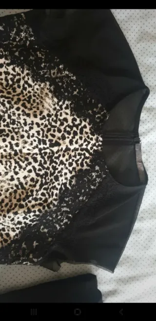 Vestido Guess Animal Print Negro Blanco