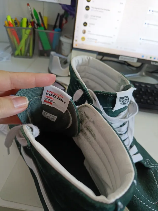 Vans SK8-Hi scamosciato verde taglia 42.5