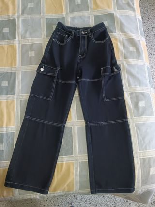 Pantaloni cargo ampi neri XS