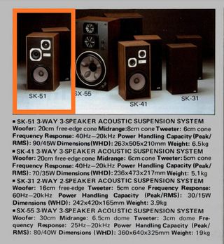 JVC 90W 3 vias altavoces SK-51s made in Japan 