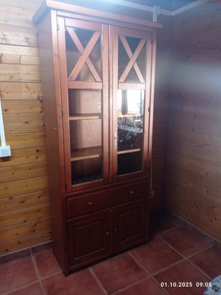 Vitrina de madera y cristal