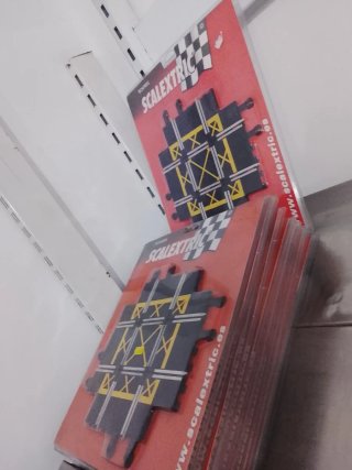 Scalextric Cruce Cruzamiento Pista Negra Antigua