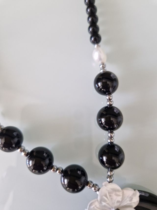 Collana Pietra Onice Nera con Ciondolo